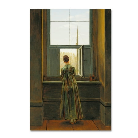 Trademark Fine Art 'Woman At A Window' Canvas Art by Caspar David Friedrich