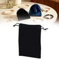 thumbnail image 2 of Jewellery Bags, Flock Velvet Jewellery Pouches, Portable Drawstring Pouch, Small Jewellery Bags Pouches for Wedding, Party, Valentine'S Day, Anniversary, Father's Day Home Gifts, 1Pc(Black,3.5x2.7"), 2 of 9