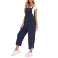 thumbnail image 3 of Summer Women Jumpsuit with Pockets Sleeveless Wide Legs Plus Size Overalls, 3 of 7