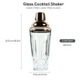thumbnail image 4 of Glass Cocktail Shaker, JOYCEMALL 14.5 Ounce Cut Crystal Shaker with Stainless Sealing Steel Cap & Strainer, for Home Use & Bar Whisky - Rosegold, 4 of 6