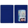 thumbnail image 5 of Credit Card Holder with ID Window RFID Protected Genuine Leather Slim Wallet (Blue), 5 of 7