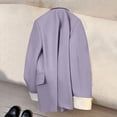 thumbnail image 3 of Women's Fashionable Lapel Slim-fit Cardigan Suit Jacket Light Purple L, 3 of 3