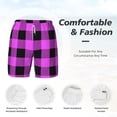 thumbnail image 5 of Gaeub Purple Black Buffalo Plaid Mens Swim Trunks Stretch Beach Shorts Quick Dry for Men Swim Shorts Swimwear with Pockets- Small, 5 of 9