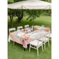 thumbnail image 4 of Outdoor Tablecloths with Umbrella Hole & Zipper, Pink Elephants Rectangle Tablecloth 52x70 Inch, Cute Rainbow Spring Floral Botanical Waterproof Table Cloth, Patio/Pool/Picnic Table Covers, 4 of 8