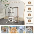thumbnail image 2 of Pefilos 47" Wood Cat Tree Tower for Indoor Cats, Multi-Level Cat Condo with Scratching Posts, Removable Cat Bed, Cat Tree House, White, 2 of 8