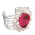 thumbnail image 3 of Wide Wrap Cherry Quartz Boho Statement Cuff Bangle, 3 of 4