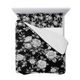 thumbnail image 7 of Black Rose Twin XL Size Down Alternative Comforter,Lightweight Comforter Quilt Bedding Set with Pillow Shams Vintage Pastoral Botanical Floral Leaves Vines Bed Comforter Duvet Insert 68"x98", 7 of 7