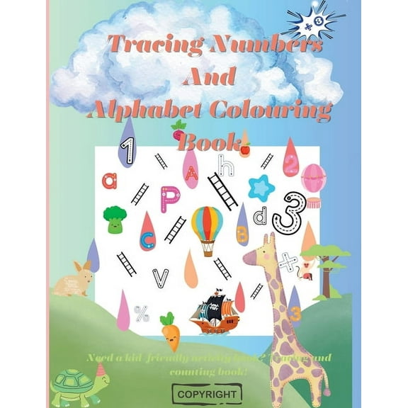 Tracing Numbers and Alphabet coloring book: English, (Paperback)