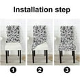thumbnail image 3 of Black and White Leaf Paisley Chair Covers Set of 4 Stretch Removable Washable Slipcovers for Dining Room Hotel Kitchen, 3 of 4