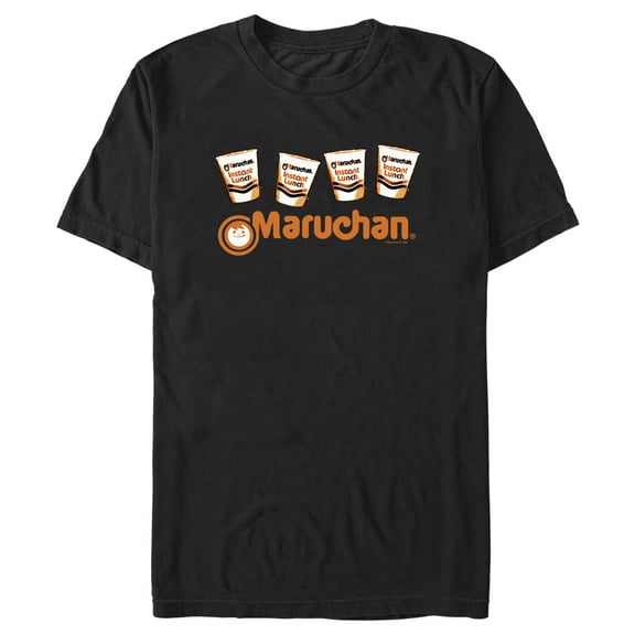 Men's Maruchan Orange and Black Instant Lunch  Graphic Tee Black Medium