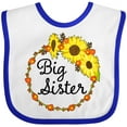 thumbnail image 3 of Inktastic Big Sister Sunflower Wreath Boys or Girls Baby Bib, 3 of 4