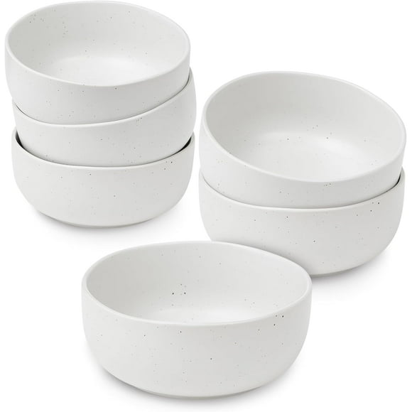 Sheffield Home Large Stoneware Cereal Bowls - Set of 6, 28oz Capacity - Dishwasher & Microwave Safe - 6" Diameter, Stylish & Functional for Everyday Use – Sage