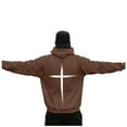 thumbnail image 5 of Mens Fall Hoodie Pullover Jesus Inspirational Religious Faith Cross Graphic Hooded Oversized Sweatshirt for Men,Brown,2XL, 5 of 5