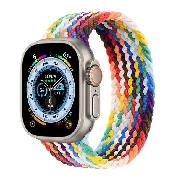 Correa para Apple Watch Band 44 mm 40 mm 45 mm 41 mm 42 mm 38 mm 49 mm Elástico trenzado solo loop Pulsera iWatch Series 8 Ultra 7 se 3 6 Dengxun unisex