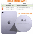thumbnail image 2 of Yeni iPad Mini 6 2021 (6. Nesil, 8.3") - İnce Sert Şeffaf Arka Dikey Kapak, Yarı Saydam Mat Arka, Otomatik Uyanma/Uyku, Mor, 2 of 4