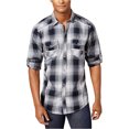 thumbnail image 1 of I.N.C Mens Plaid Button Up Shirt, Grey, Small, 1 of 2