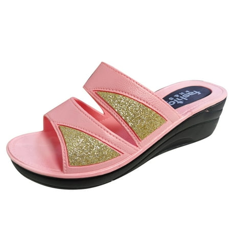 

ociviesr slipper for Women Women s Shoes Elegant Simple Soft Comfortable And Fashionable Wedge Slippers Pu