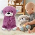 thumbnail image 4 of Nuevo osito de peluche para bebé que se relaja con la nutria, juguete para dormir con música relajante para niños, muñeco con sonido y luz, 4 of 5