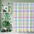 thumbnail image 3 of Shower Curtain, Purple Green Blue Yellow Striped Waterproof Shower Curtain Set with Hooks for Bathroom Showers,Stalls and Bathtubs,60x72In Abstract Geometric Art, 3 of 9