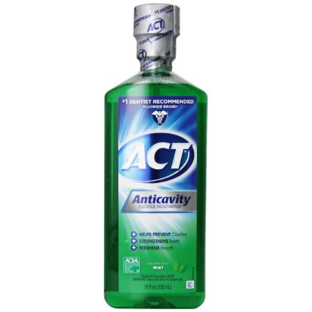 2 Pack - ACT Anticavity Fluoride Rinse Mint 18 oz Each