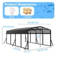 thumbnail image 6 of Sylviera 12x20ft Heavy-Duty Metal Carport, Outdoor Car Port Canopy with Reinforced Iron Frame, All-Weather Shelter for Cars, Trucks & Boats, Easy Assembly, 6 of 10