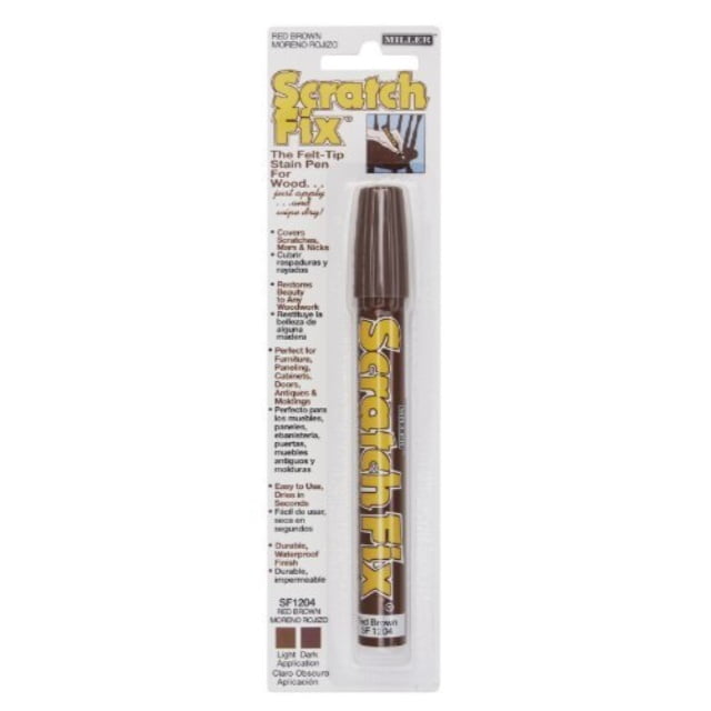 miller sf1204 wood stain scratch fix pen / wood repair marker red
