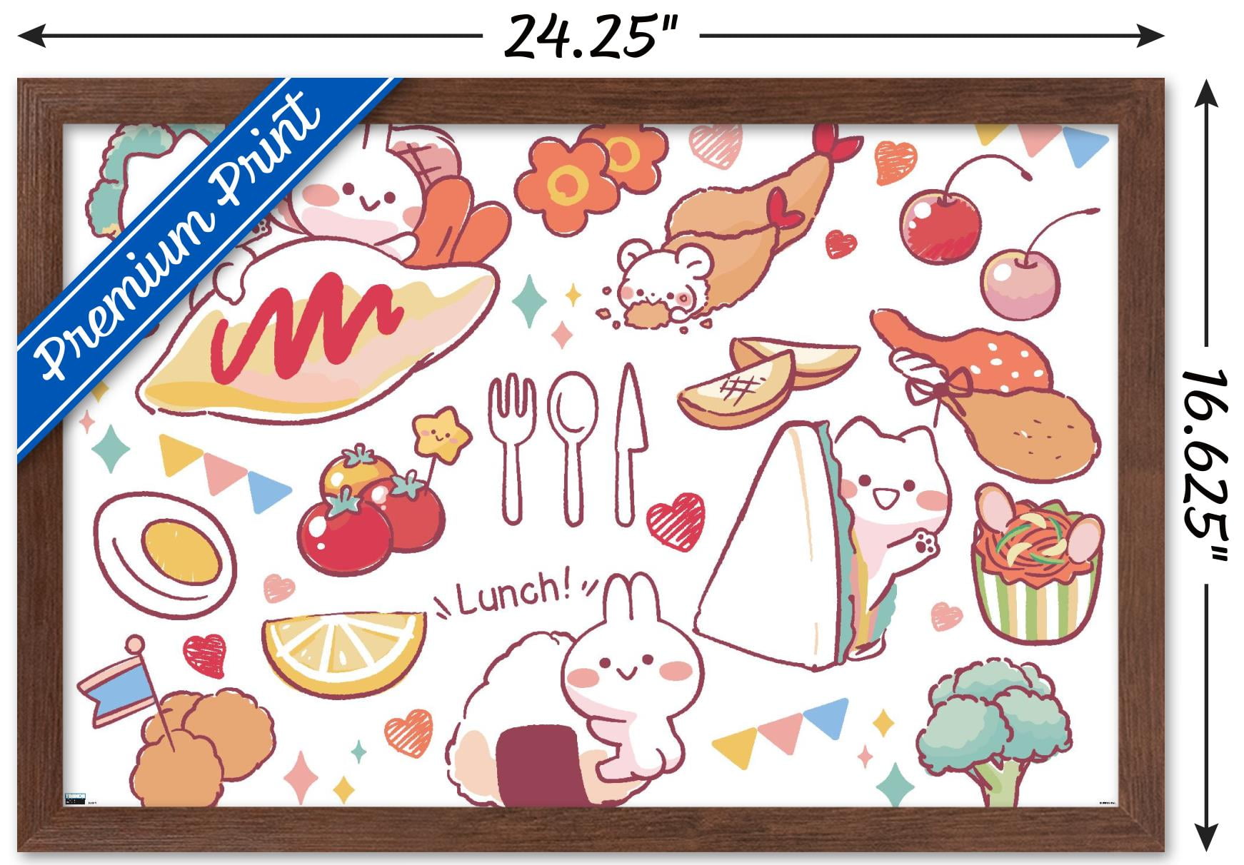 Mimi & Neko - Lunch Wall Poster, 14.725" x 22.375" Framed