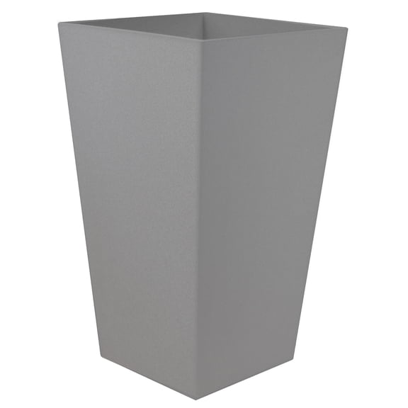 Bloem Finley Collection 20" Tall Square Cement Plastic Resin Planter with Drainage Holes for Indoor or Outdoor Gardening
