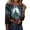 Blue #022, variant on Halloween Shirts for Women Plus Size Funny 3/4 Sleeve Tops Horror Castle Printed Pullover Spooky Button V Neck T Shirts Holiday Three Quarter Length Blouses, XL