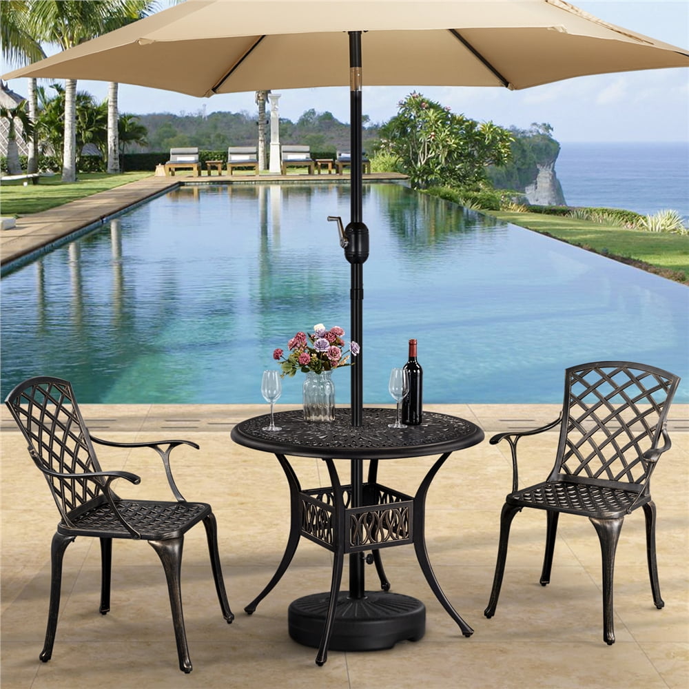 Renwick 20'' Outdoor Patio Umbrella Base Stand, Black