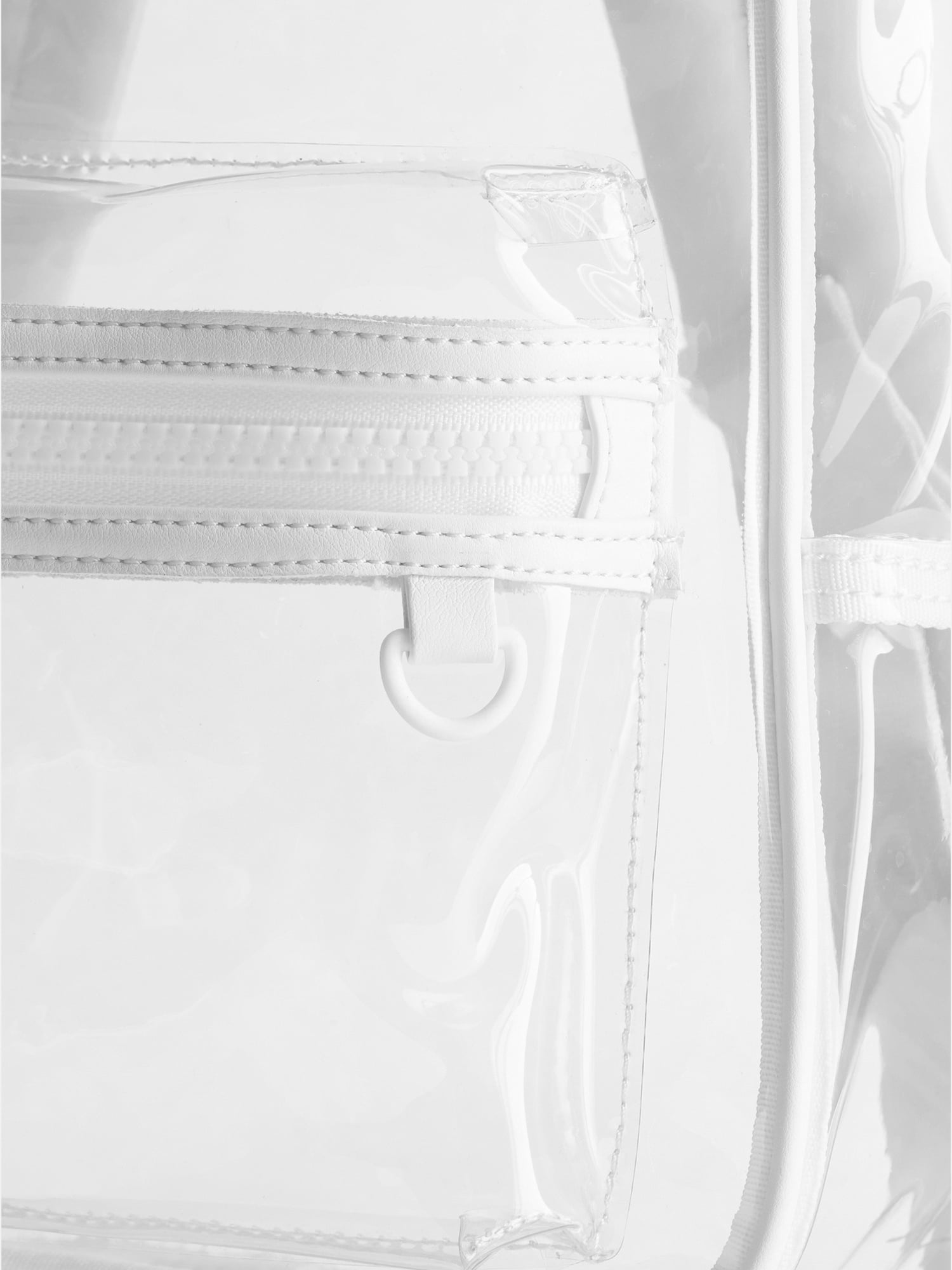No Boundaries Women's Game Day Clear Mini Backpack, White