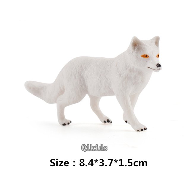 Figuras de acción de animales sólidos en miniatura simuladas, lindas figuras de zorro rojo y zorro blanco, juguetes para niños, figuras de colección de regalo