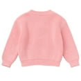 thumbnail image 2 of IBTOM CASTLE Toddler Baby Girls 1st Birthday Outfit Boho Embroidery One Sweater Top Knit Pullover Sweatshirt Fall Winter Clothes 1 Year Pink 1st Flower, 2 of 8