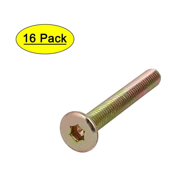M6x45mm Fully Threaded Hex Socket Pan Head Furniture Screws Bolts 16pcs