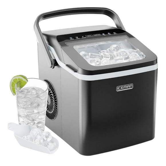 ICEMAN Dual-Size Ice Maker Countertop - Portable Ice Machine, Large and Small Ice Machine Maker with Self Cleaning, 9 Cubes in 7 Mins, 22lbs/24hrs, fo