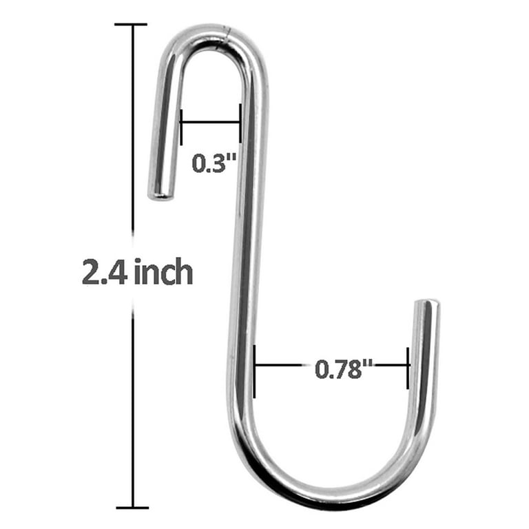 S Hooks for Hanging Clothes, Stainless Steel S Hooks Heavy Duty, Durable S  Shaped Hanging Hooks, Kitchen Hooks for Utensils, Large S Hooks for Hanging