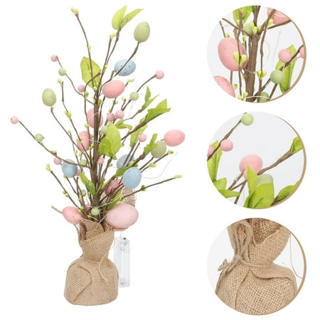 

WHAMVOX Easter Egg Glowing Design Branch Ornaments LED Tree Branches Artificial Colorful