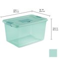 thumbnail image 3 of Sterilite 16 Gallon Fresh Scent Plastic Storage Box, Aqua Tint, 6 Count, 3 of 9