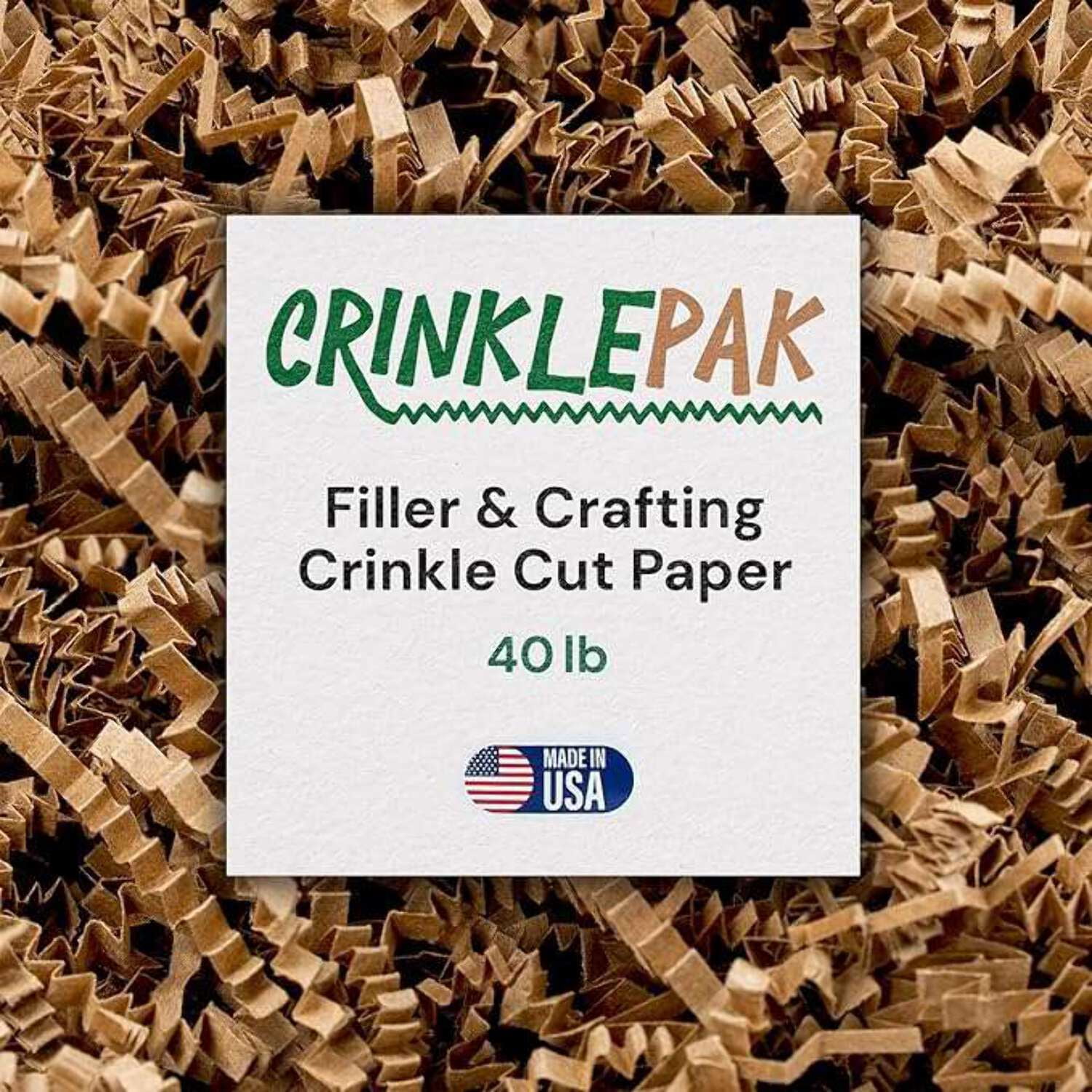 CrinklePak 40 lb Kraft Crinkle Cut Paper – Decorative Shred for Gift Baskets & Packaging