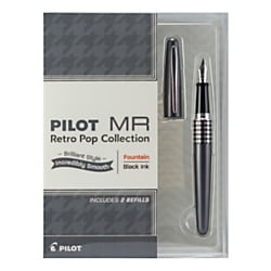 Pilot® Metropolitan Retro Pop Fountain Pen, Fine Point, Gray Houndstooth Barrel, Black