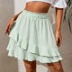 thumbnail image 2 of 2025 Falda corta lisa con volantes irregulares y cintura alta para mujer, estilo informal de verano, 2 of 4
