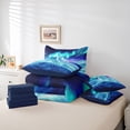 thumbnail image 6 of jejeloiu Safari Animal Wolf 7-Piece Twin Bedding Sets,Galaxy Starry Sky Bedding Comforter Set For Boys Kids Reversible, 6 of 8