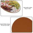 thumbnail image 5 of Coconut Jujube Tree 6pcs Microfiber Leather Round Car Coasters, 11x11 cm/4.3x4.3 in, Cup Holder Mats for Car, Set of 6 Absorbent Drink Coasters, 5 of 6