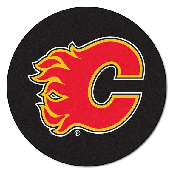 NHL Calgary Flames Hockey Puck Rug