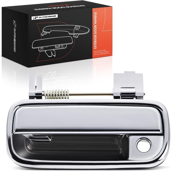 A-Premium Front Left Driver Side Exterior Door Handle with Keyhole Compatible with Toyota 4Runner 1990-1995, Pickup 1989-1995, Chrome
