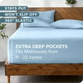 thumbnail image 4 of Bare Home Fitted Sheet - 22" Extra Deep Pocket - Premium 1800 Collection - Twin-XL, Light Blue, 4 of 7