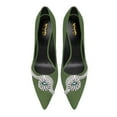 thumbnail image 3 of XYD Women Stylish Snake Rhinestones Pointy Close Toe Pumps Stiletto Thin High Heel Slip On Ladies Evening Shoes Size 5 Green, 3 of 4