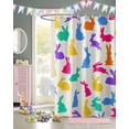 thumbnail image 2 of Easter Shower Curtain Colorful Bunny Shower Curtains for Bathroom Decor Rabbit Bath Curtains Sets for Spring Easter Bathroom Decor Fabric Waterproof Extra Long 72" X 84", 2 of 6