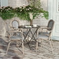 thumbnail image 3 of Flash Furniture Marseille Indoor/Outdoor French Bistro Stack Chair w Arms Black/White/Lt Natural, 3 of 16
