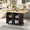 Black, variant on JassmiPkwy 62.8" Rolling Kitchen Island with Storage, Dual-folding Extendable Dining Table, Natural Wood Countertop, White